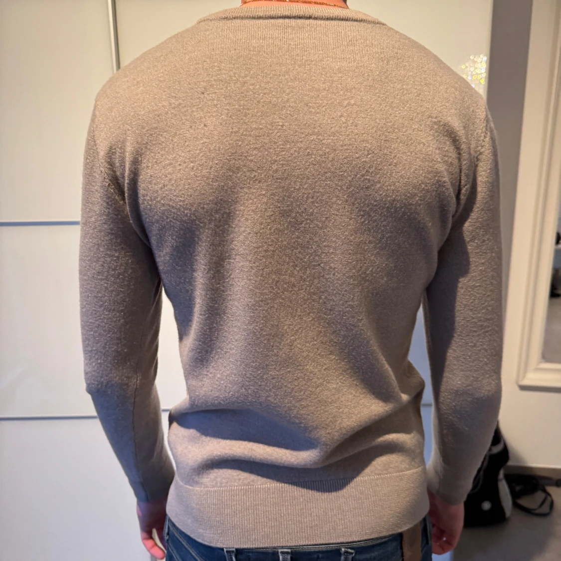 Beige stickad tröja - 1