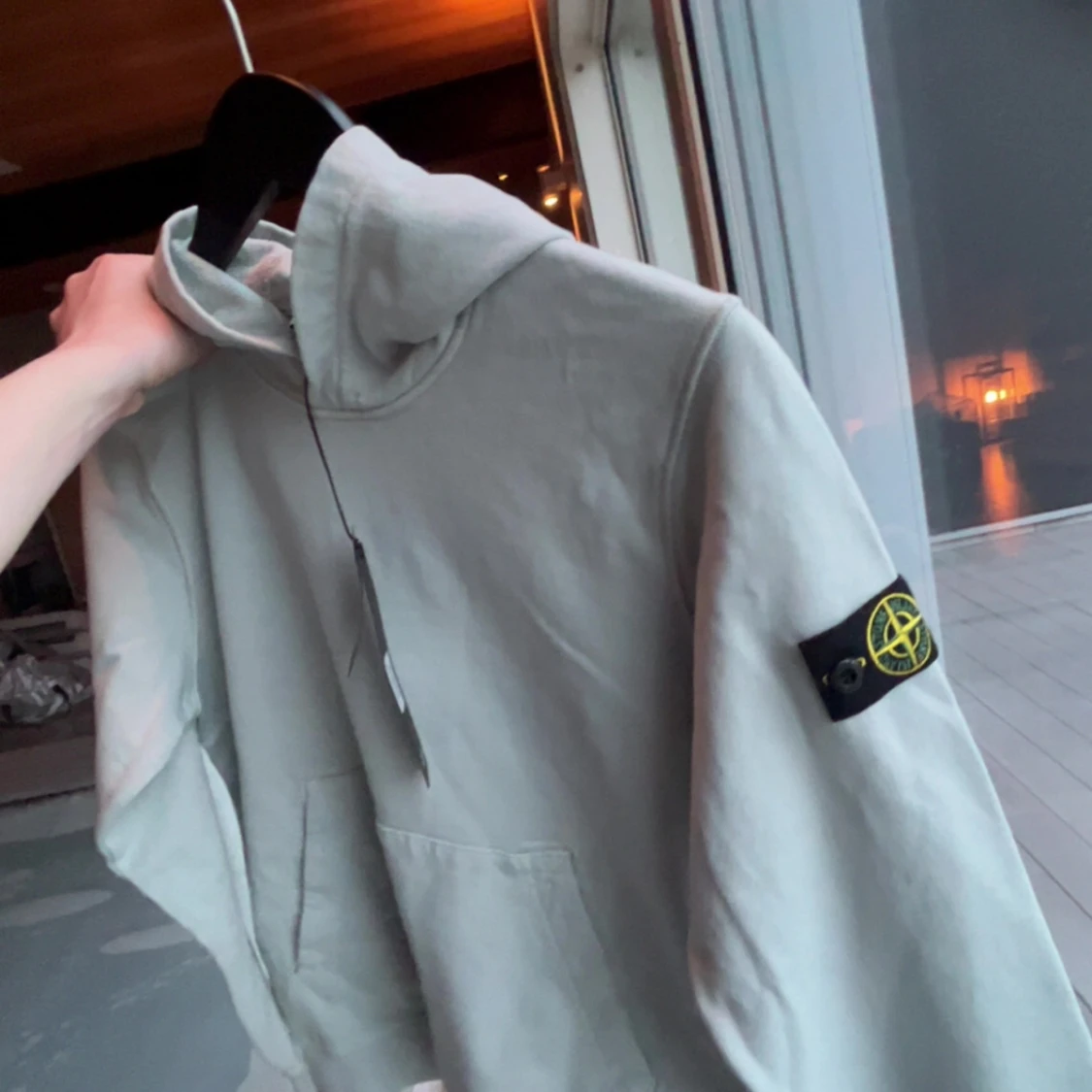 Turkos hoodie från Stone Island