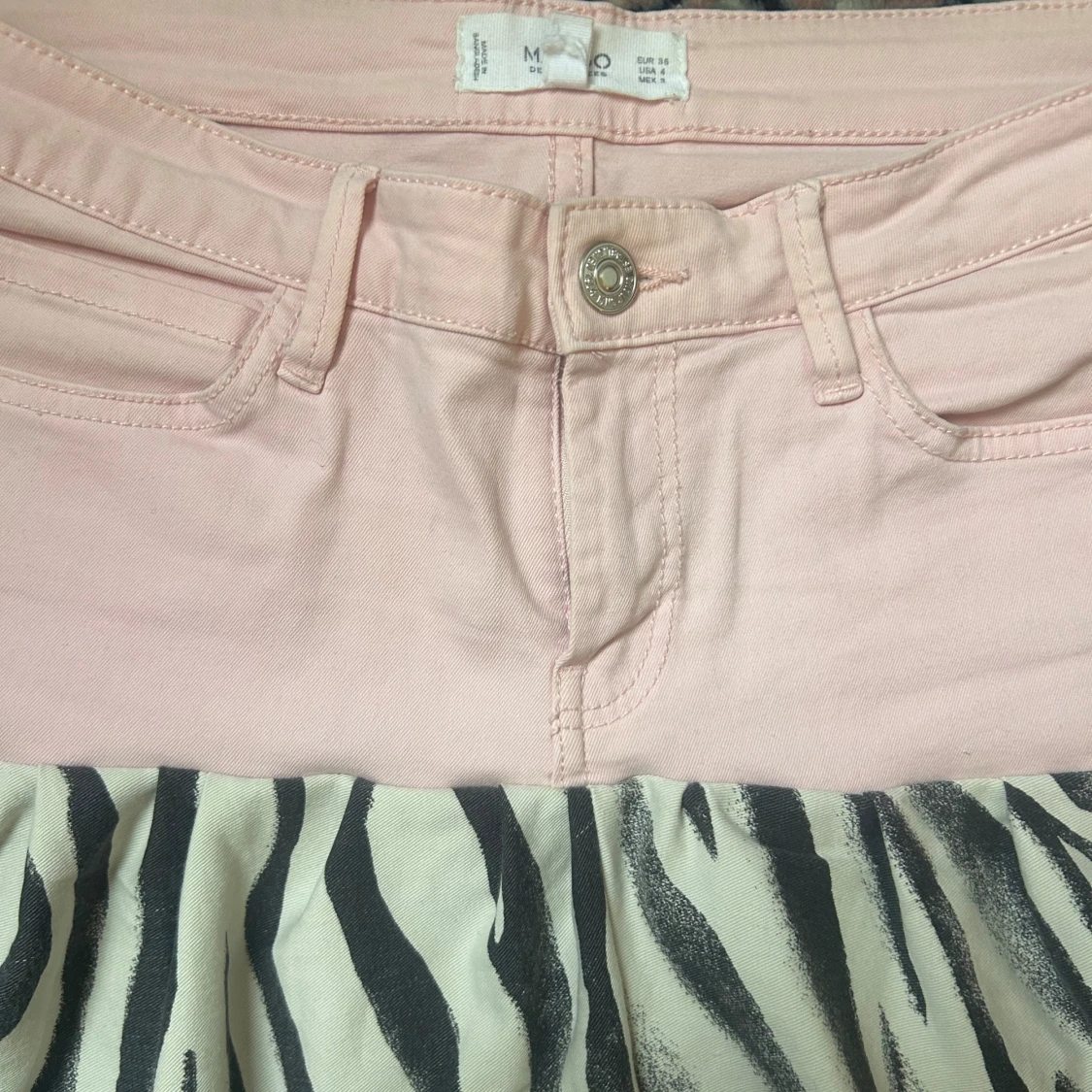 Snygg unik volang jeans kjol zebra - 2