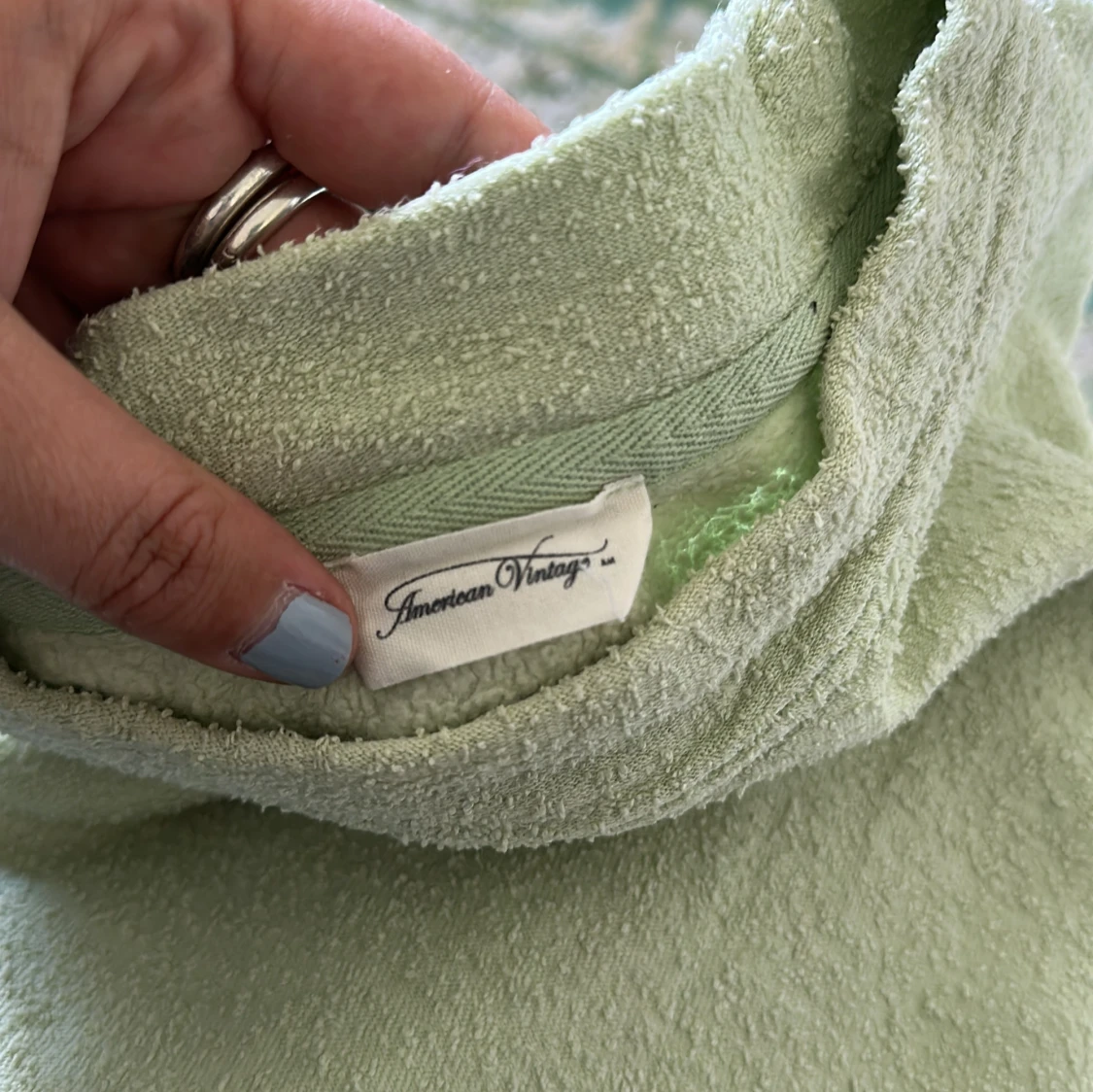 Ljusgrön frottétröja från American Vintage - 3