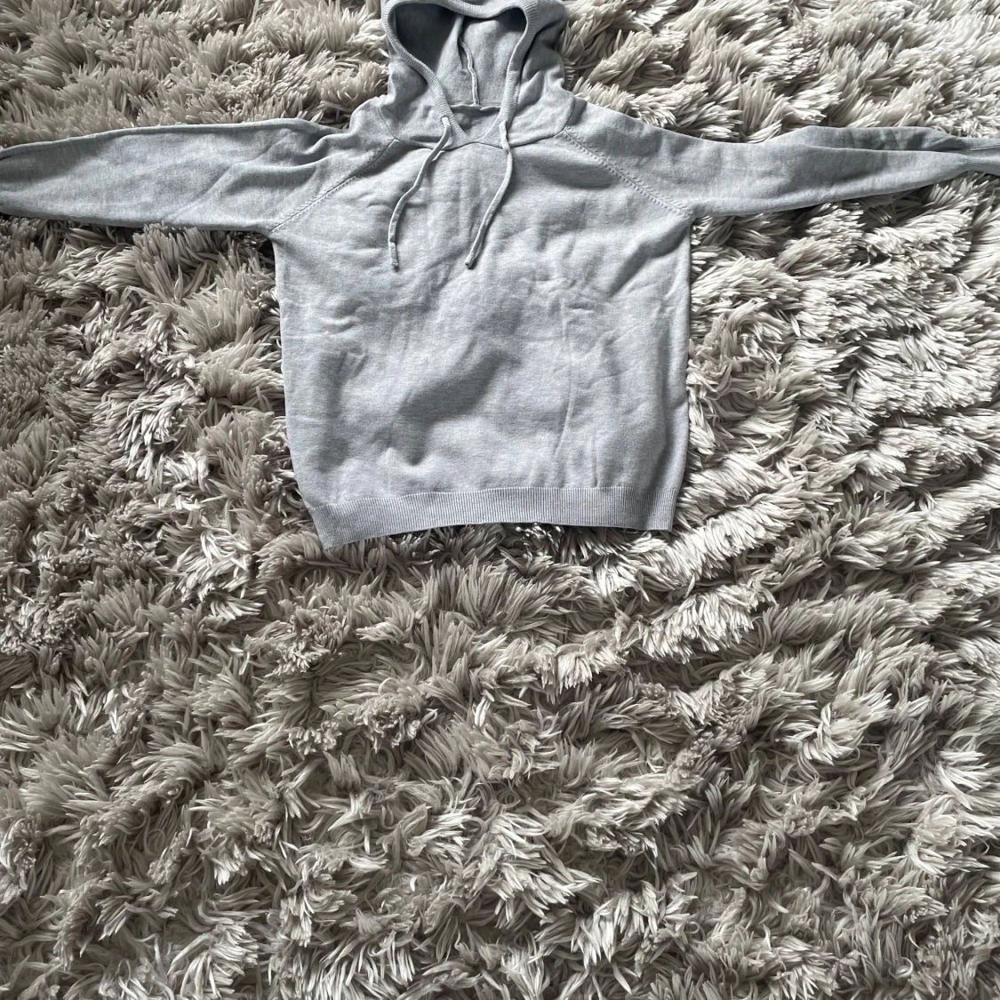 Ljusgrå Kashmir hoodie - 1