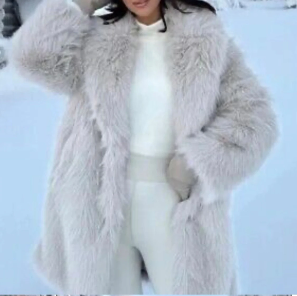 ZARA Faux Fur Coat Fuskpäls Jacka 6318/242/712 - 1