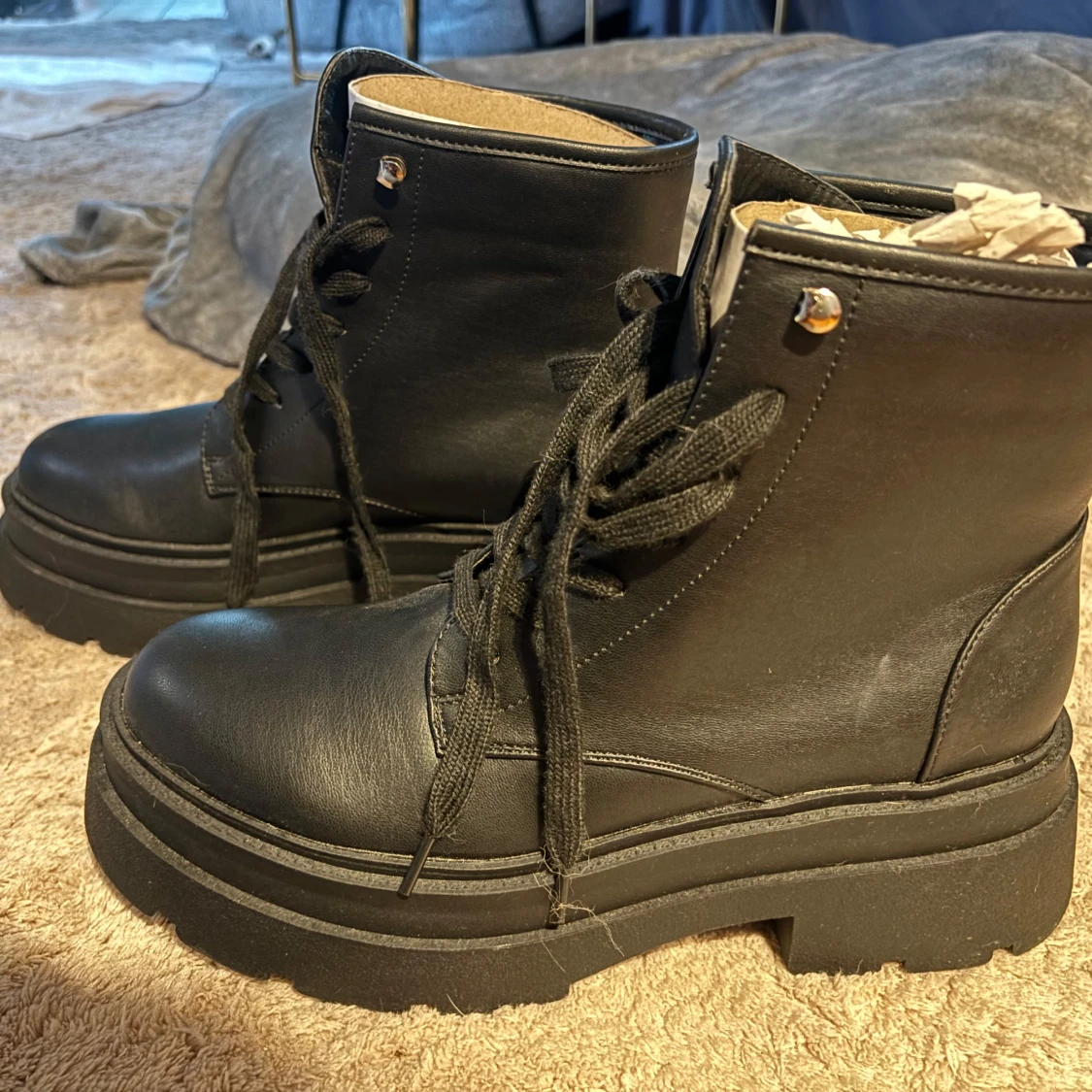 Chunky boots med snörning - 2