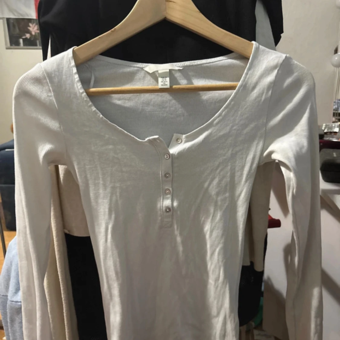 Vit långärmad topp från H&M