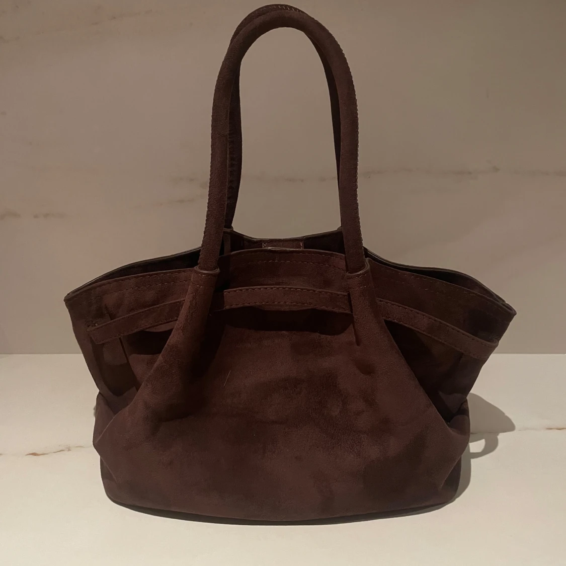 Brun mocka handväska - 1