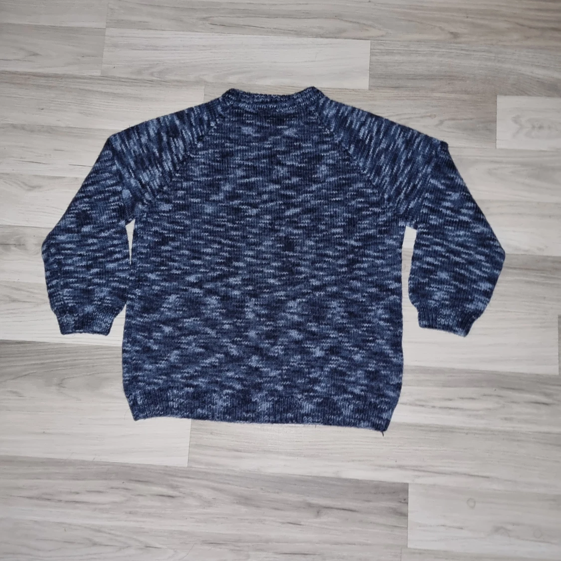 Blåmelerad hemmastickad tröja - 3