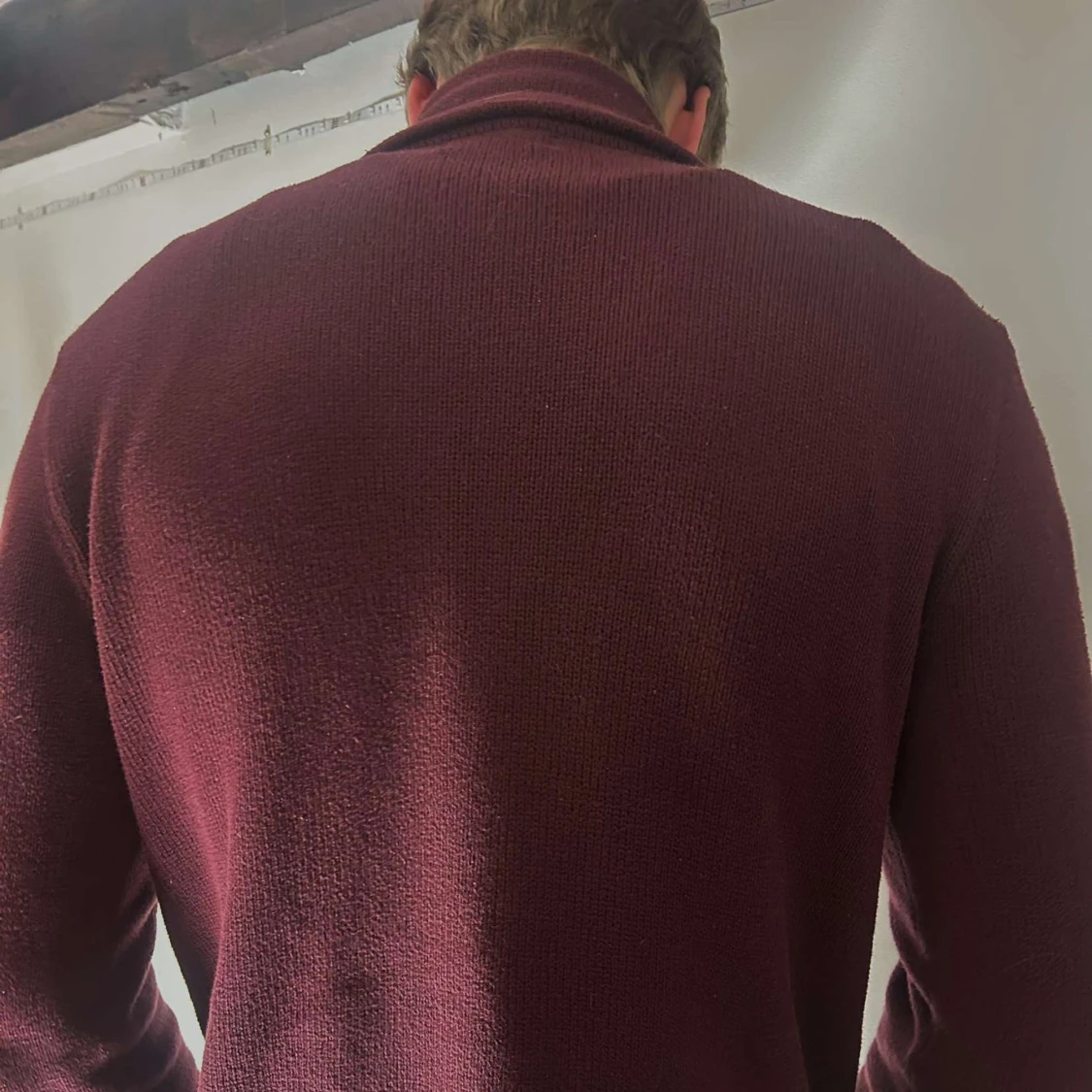 Vinröd stickad tröja med krage från Polo Ralph Lauren - 1