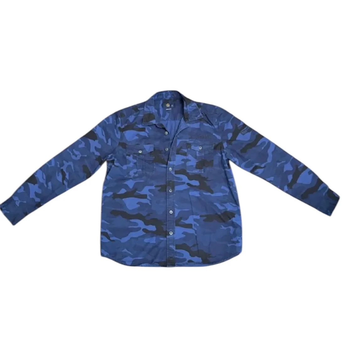 Blå camouflagemönstrad skjorta - 2