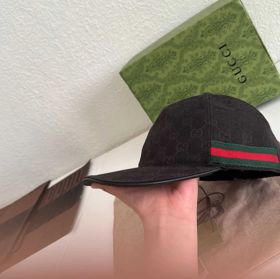 Grön keps från Gucci