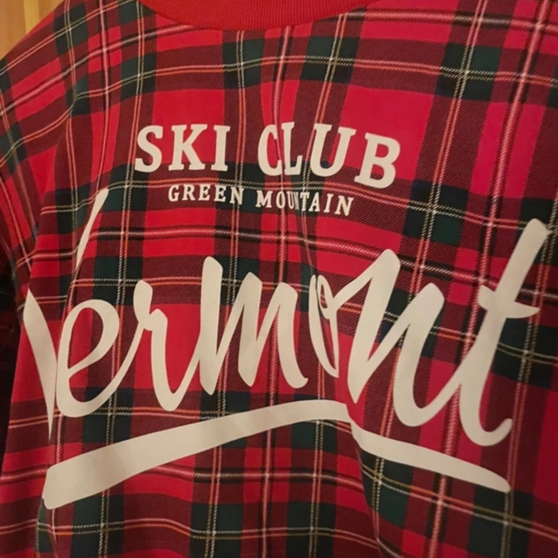 Röd rutig långärmad tröja från H&M - 1