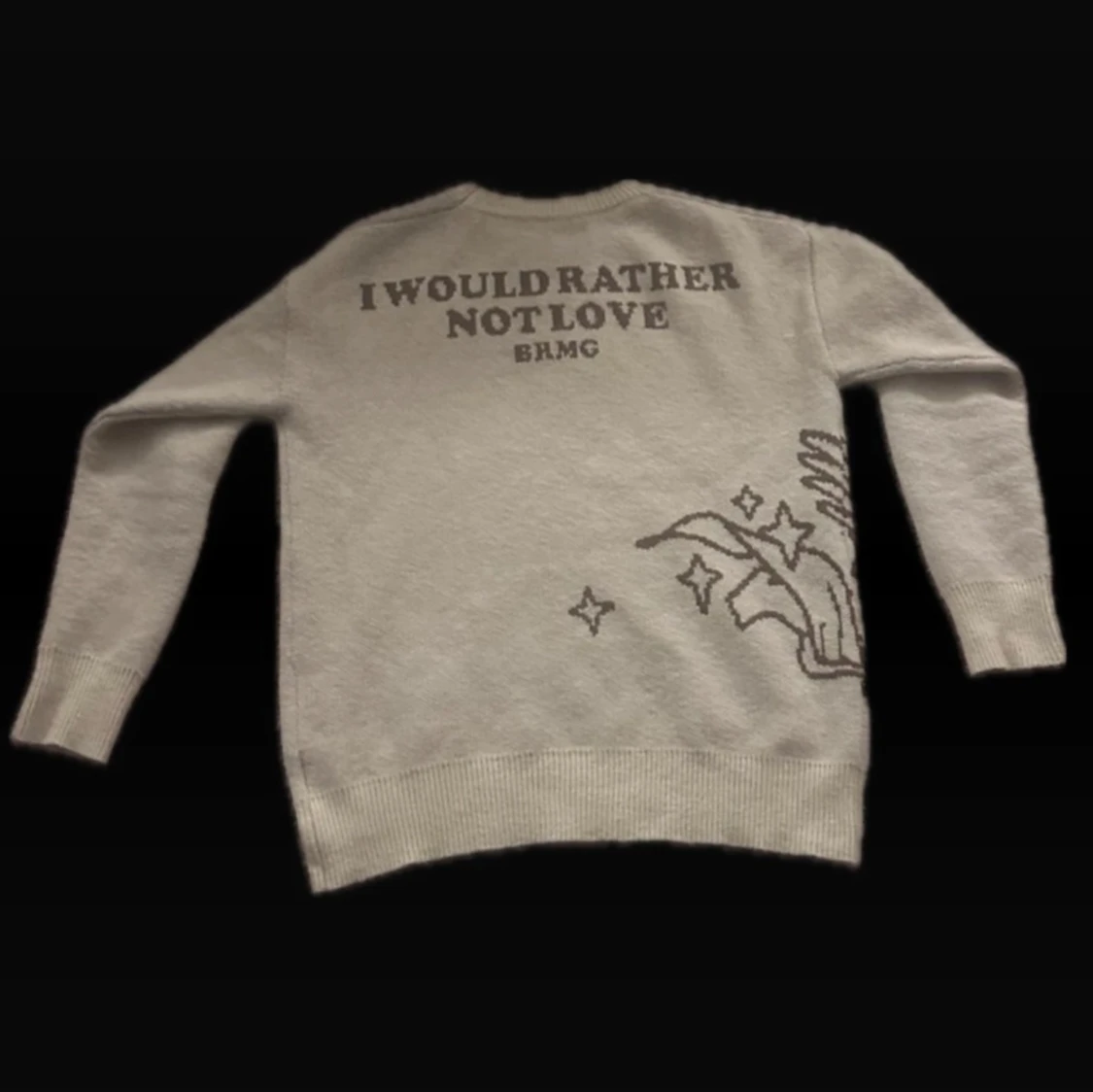 Vit stickad tröja med cupido-tryck - 1