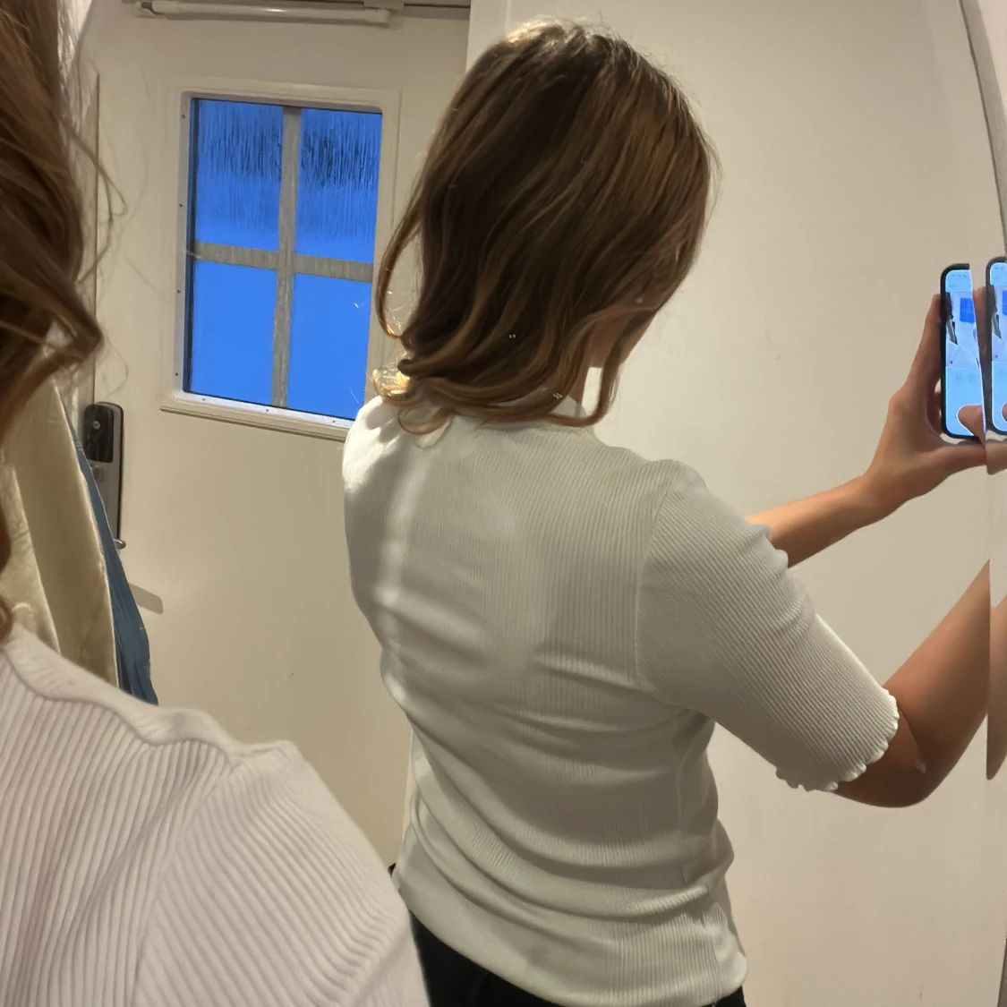 Vit ribbad topp från Selected Femme - 1