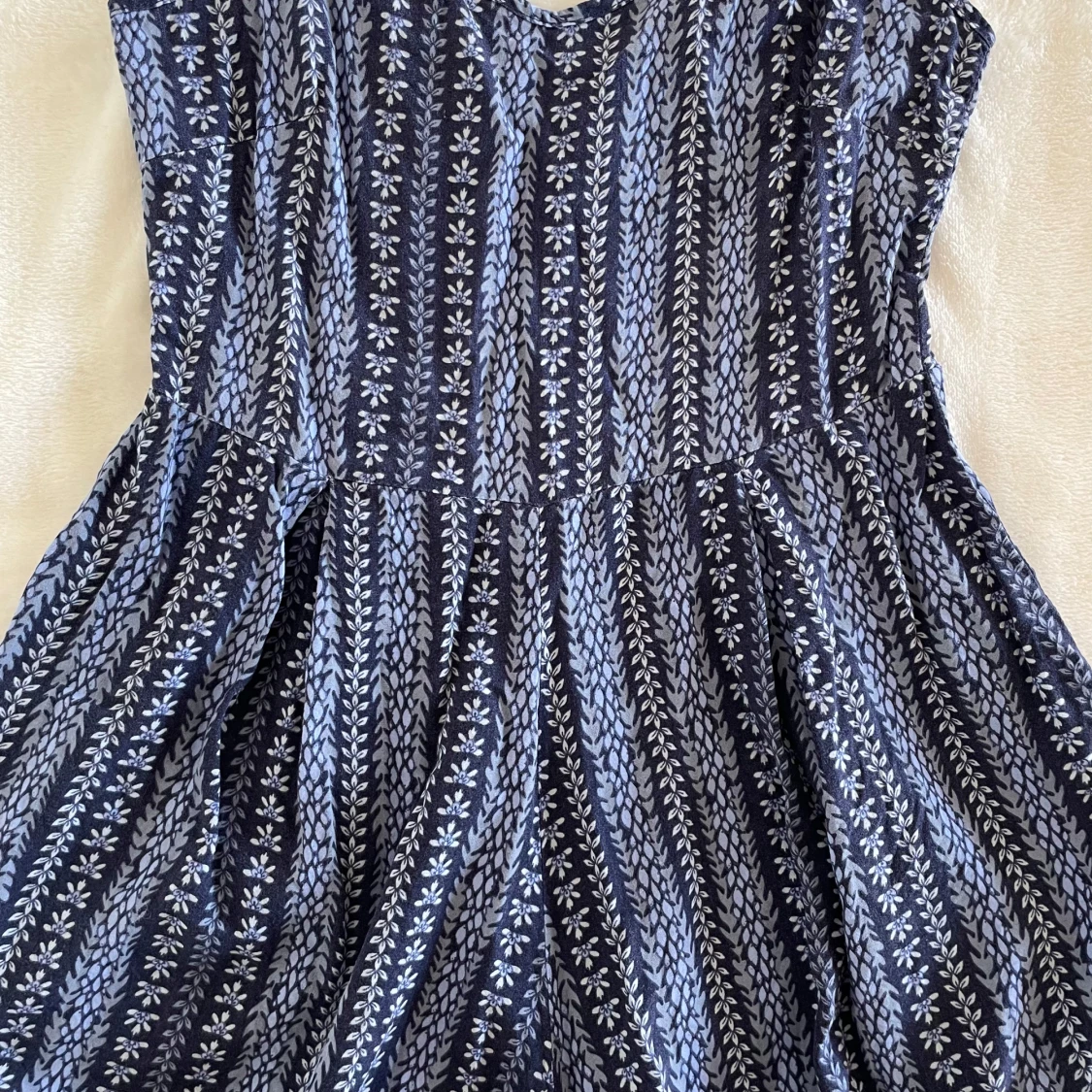 Bluesteel blå mönstrad playsuit med smala axelband - 4