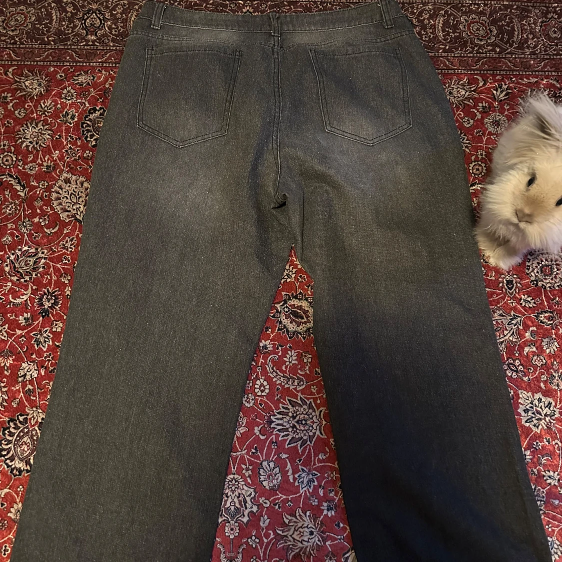 Mörkgrå raka jeans - 1