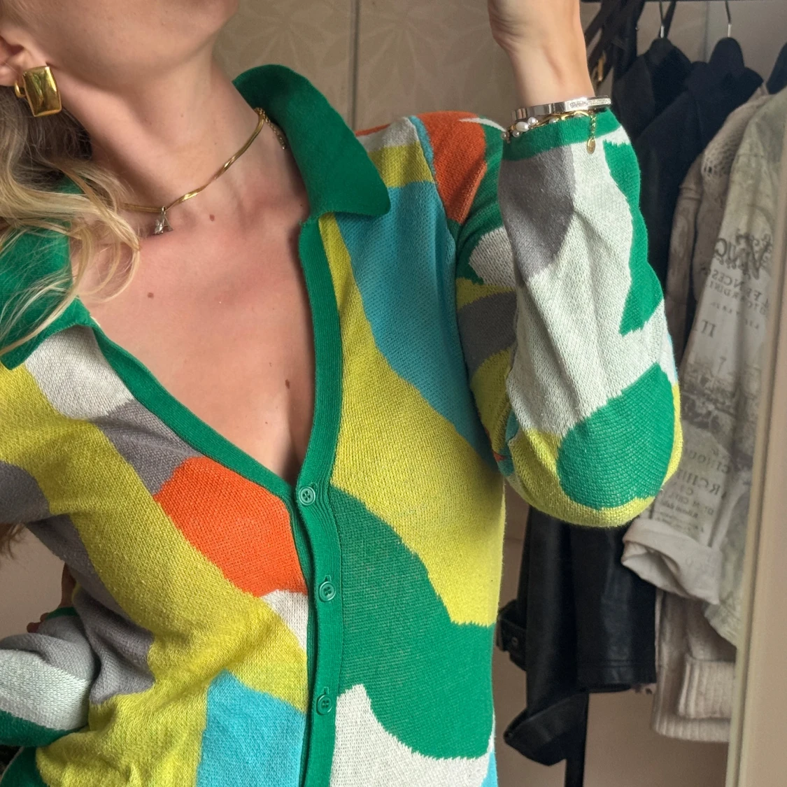 Färgglad stickad jumpsuit  - 2