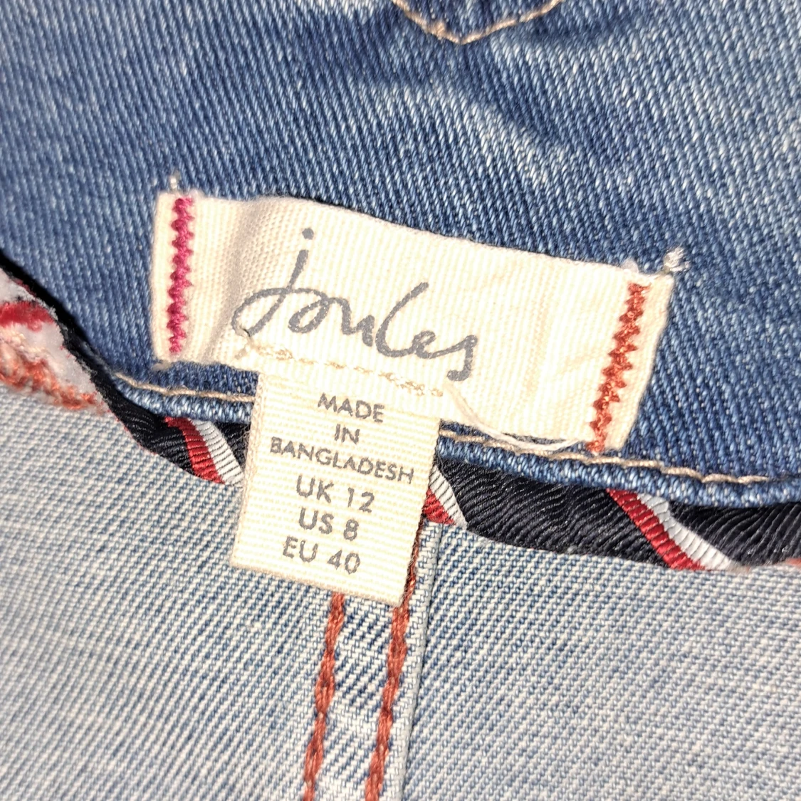 Ljusblå denim byxdress med broderi - 4