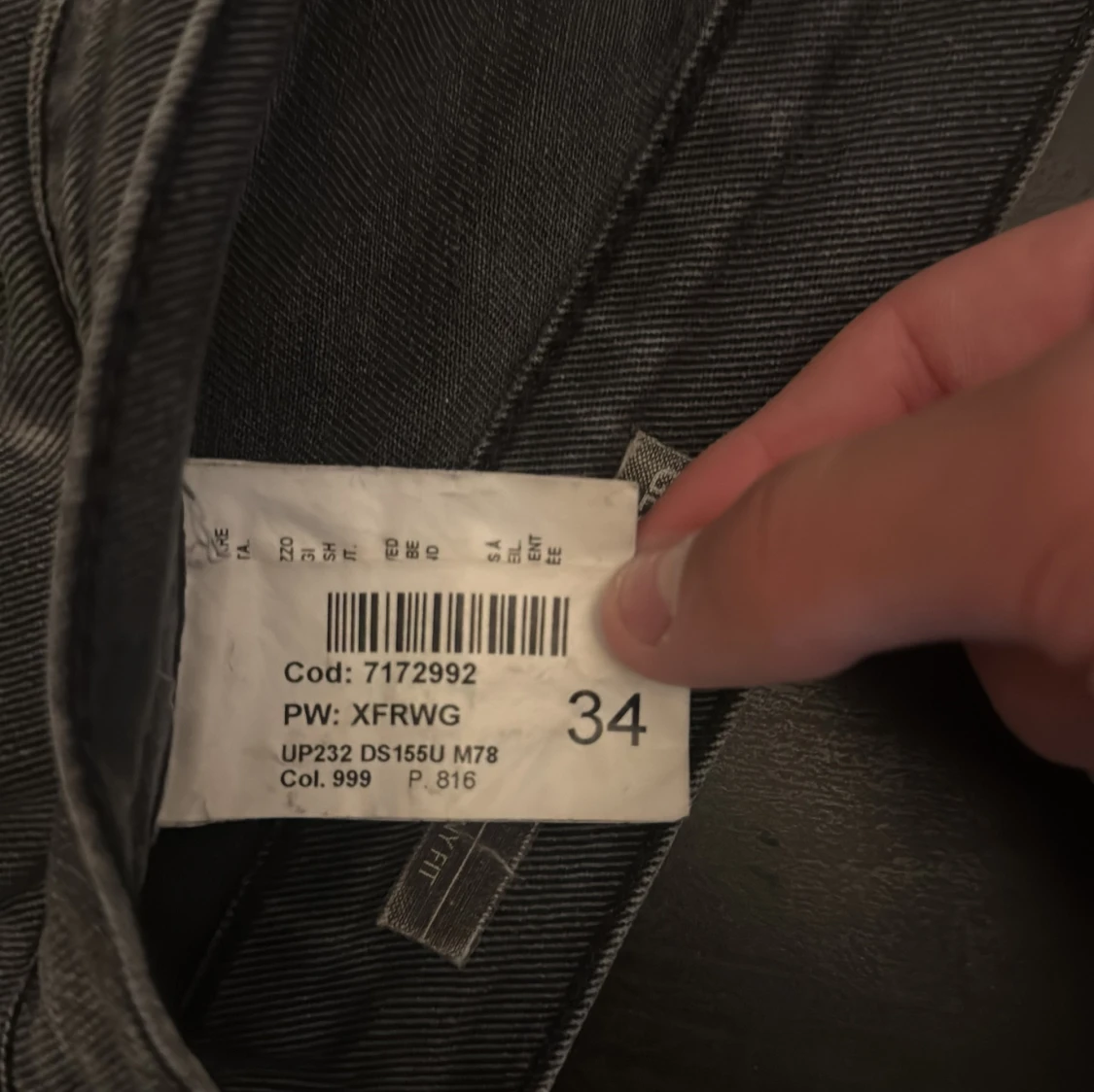 Grå slim fit jeans från don dup, stl 34 - 2