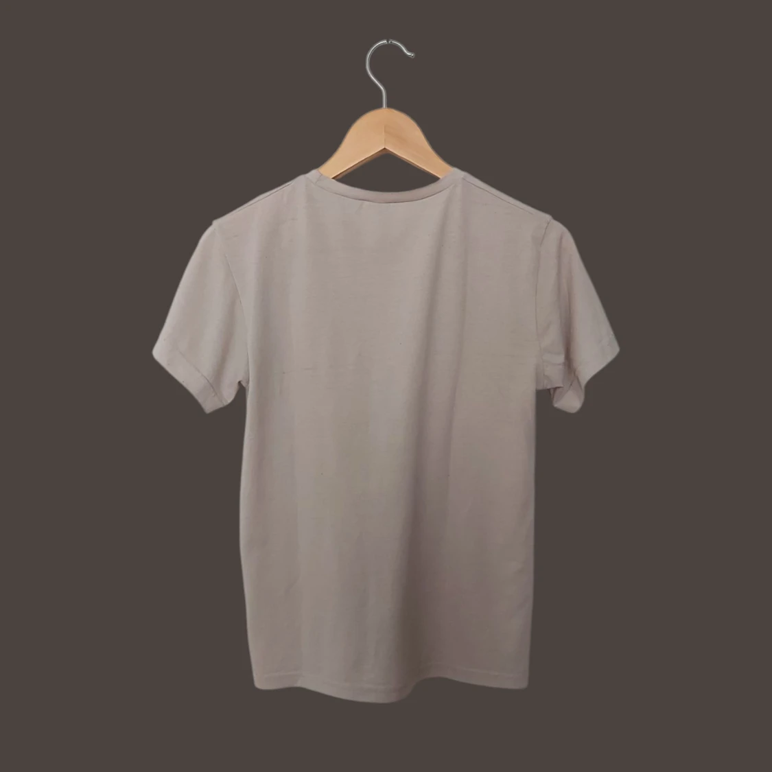 Beige t-shirt med palmtryck - 1