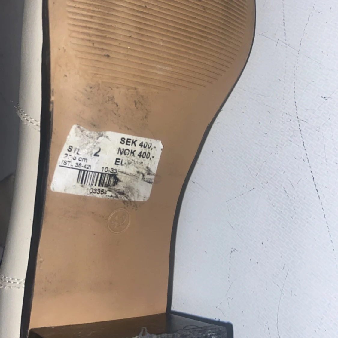 Beige chelsea boots i skinn - 2