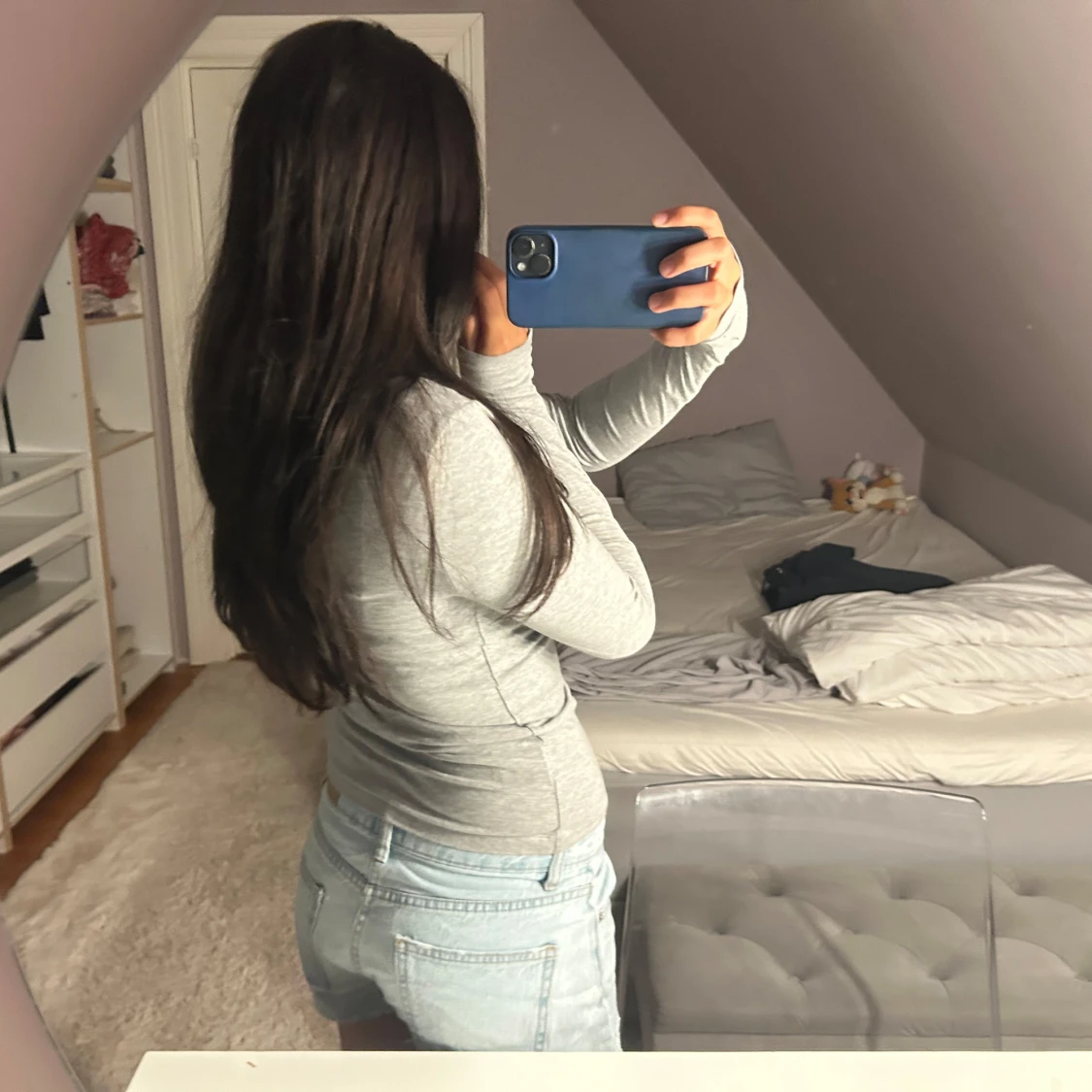 Grå långärmad tight tröja - 2