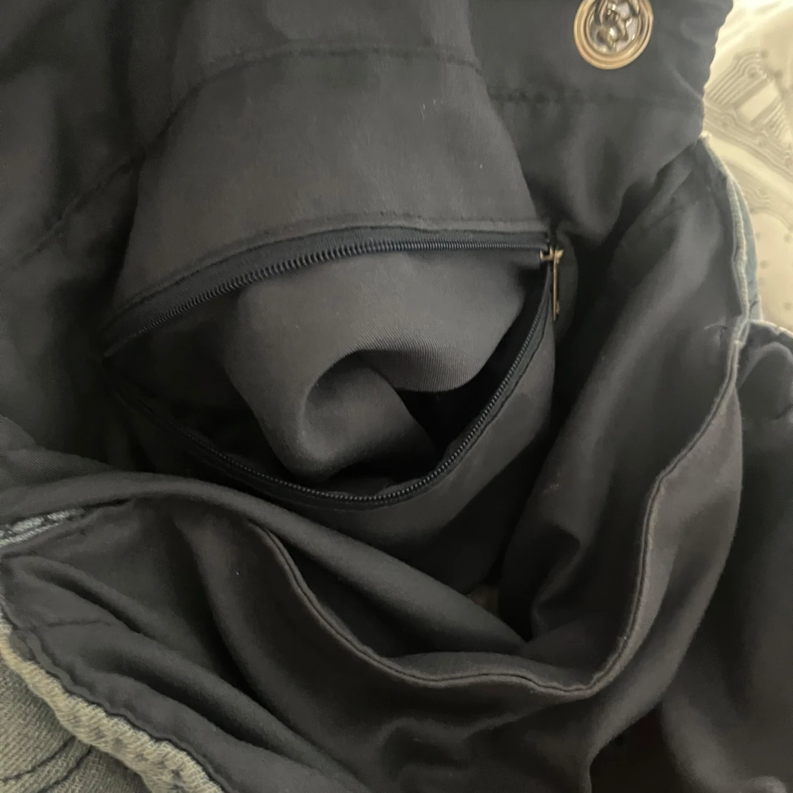 Quiltad jeans axelväska med kedja - 2