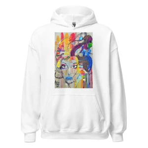  Hoodie från The cool elephant  - Vit hoodie från the cool elephant, hoodies modell heter ”Painted Woman” och är i storlek S💕Skriv för fler bilder eller frågor!☀️