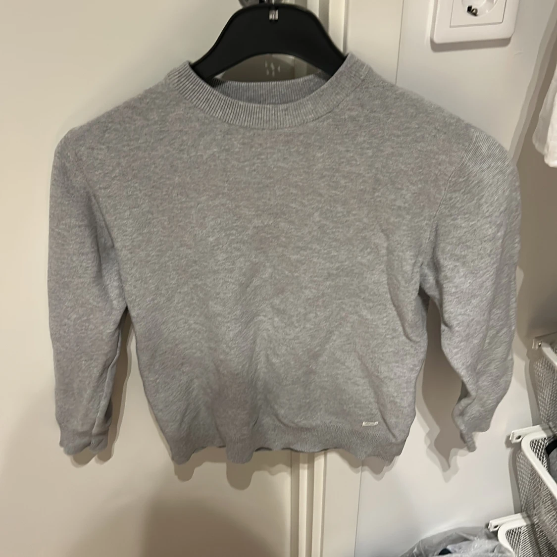 Grå basic sweatshirt i bomull