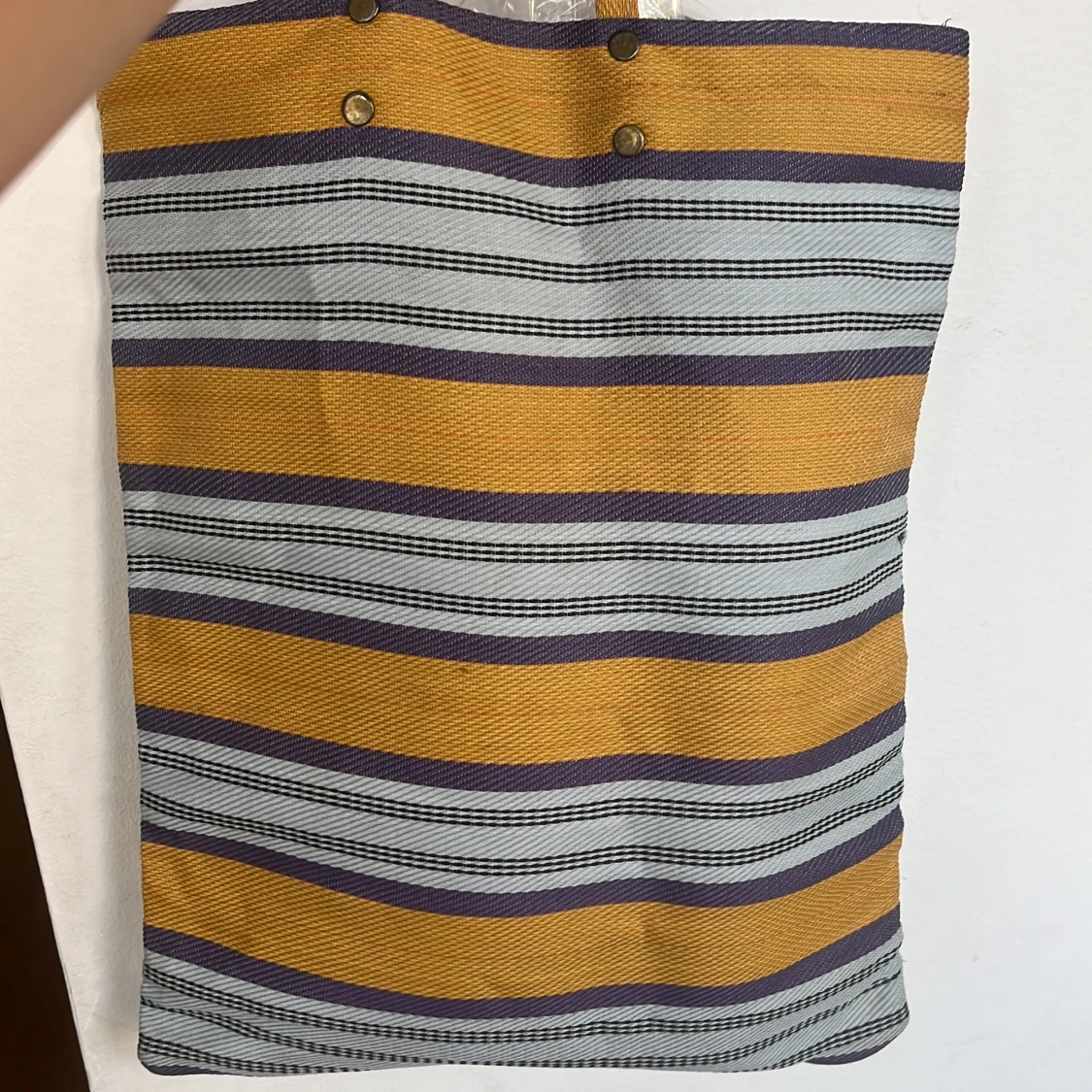 Randig shoppingväska i bomull - 4