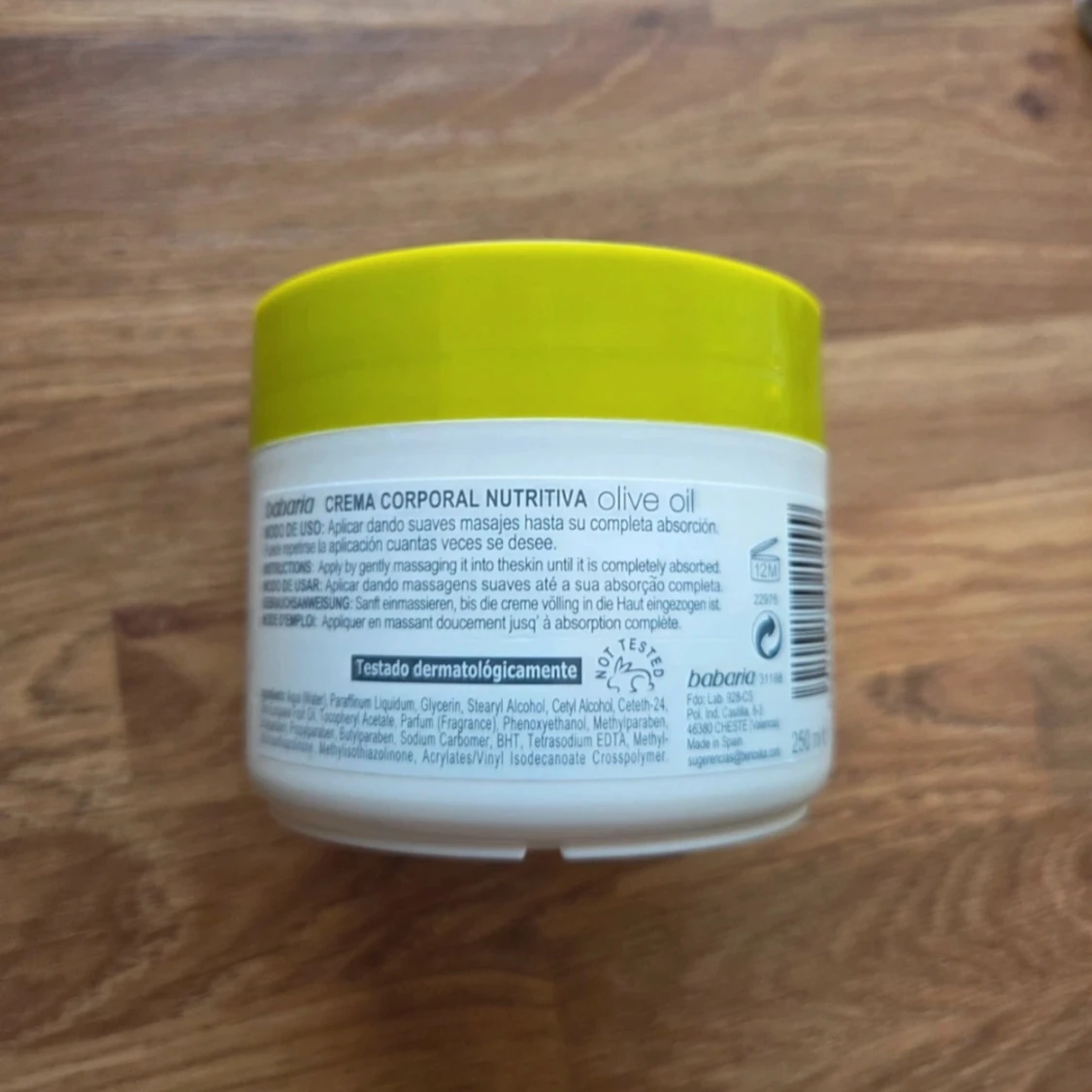 Babaria Olive Oil Body Cream 250ml - 3