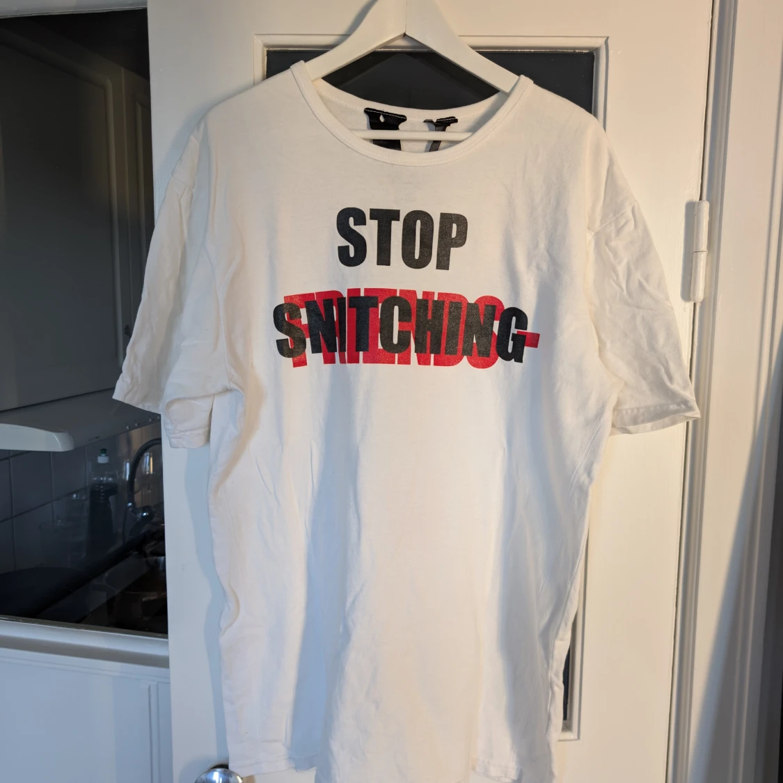 Vit VLONE t-shirt med tryck, strl L