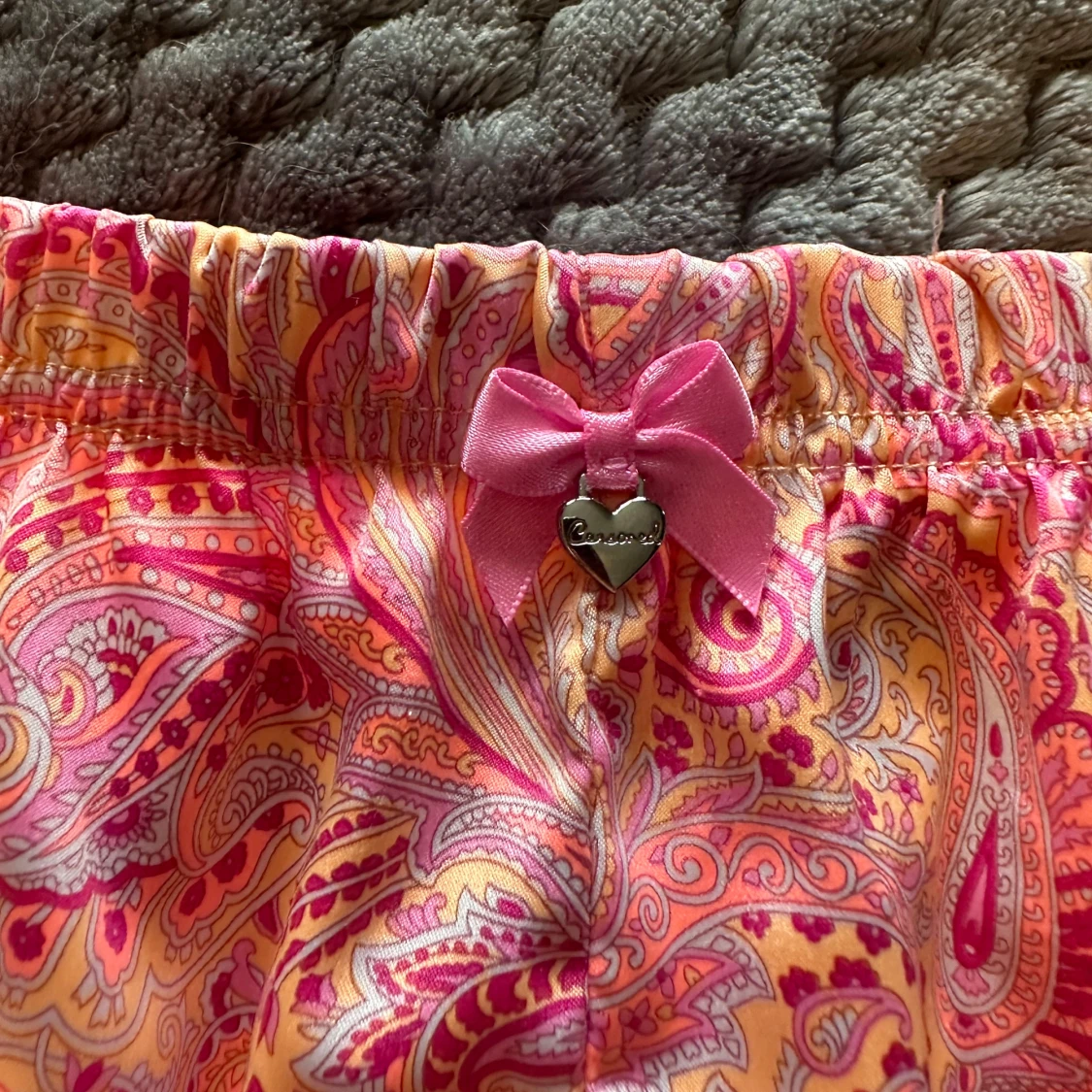 Rosa pyjamasshorts med spets - 1