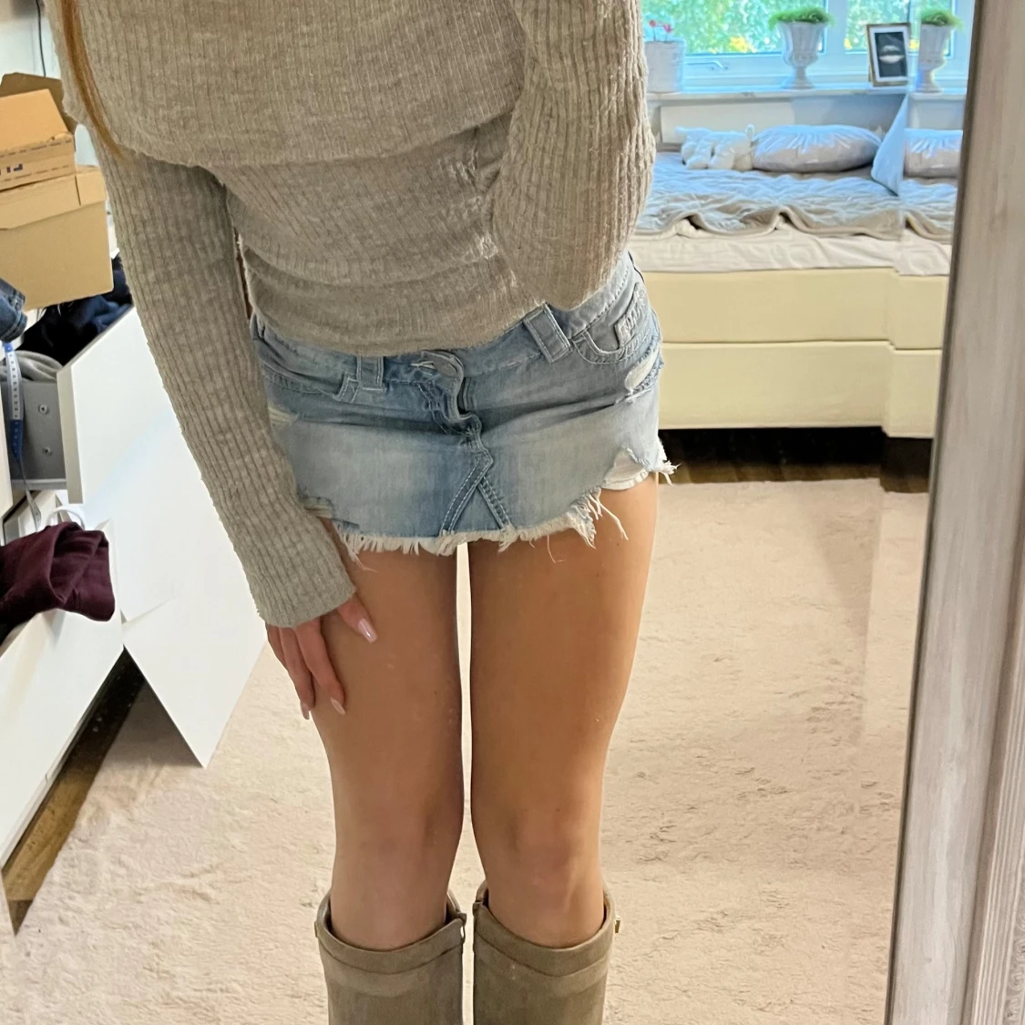 Stickad off shoulder tröja - 2