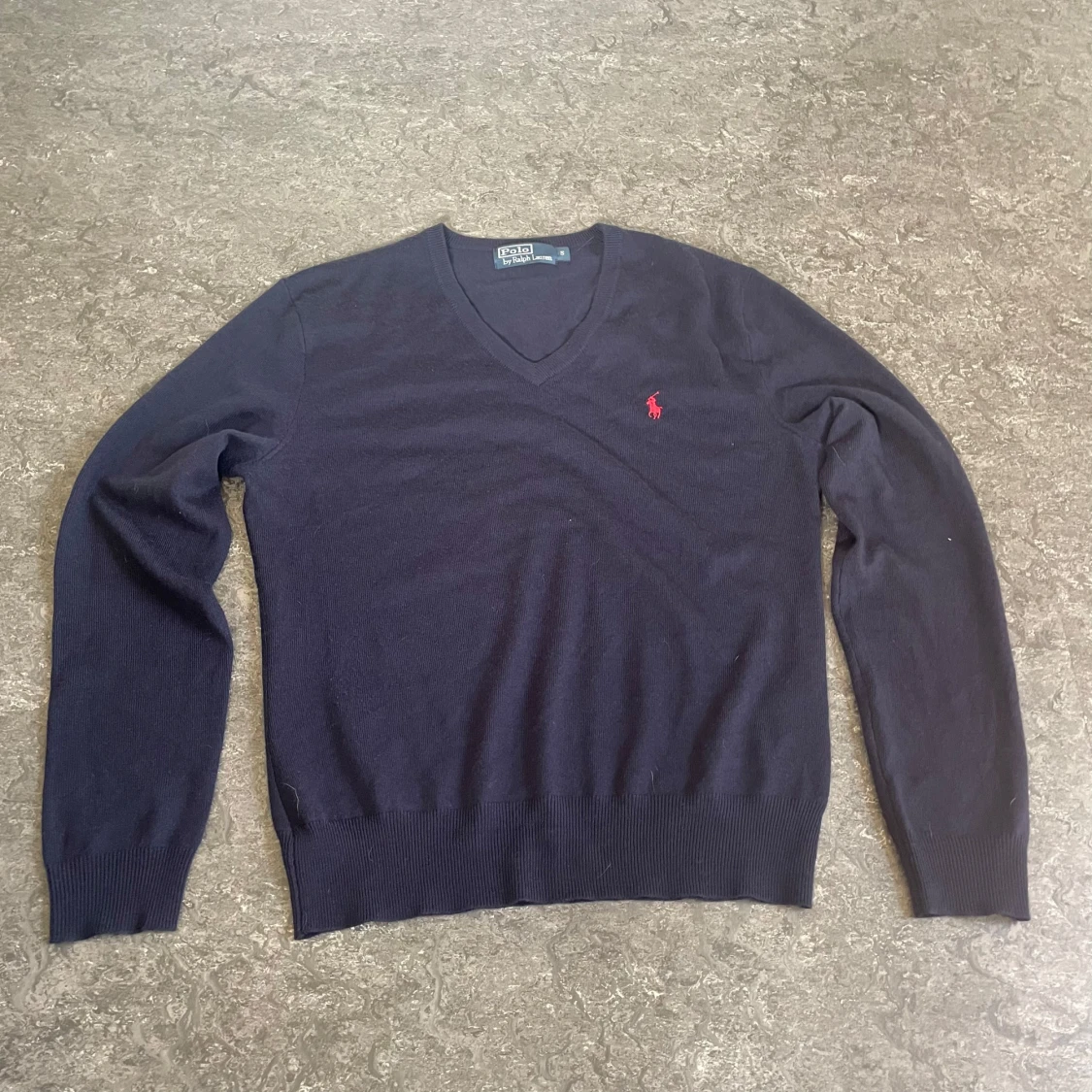 Mörkblå v-ringad tröja Polo Ralph Lauren - 1