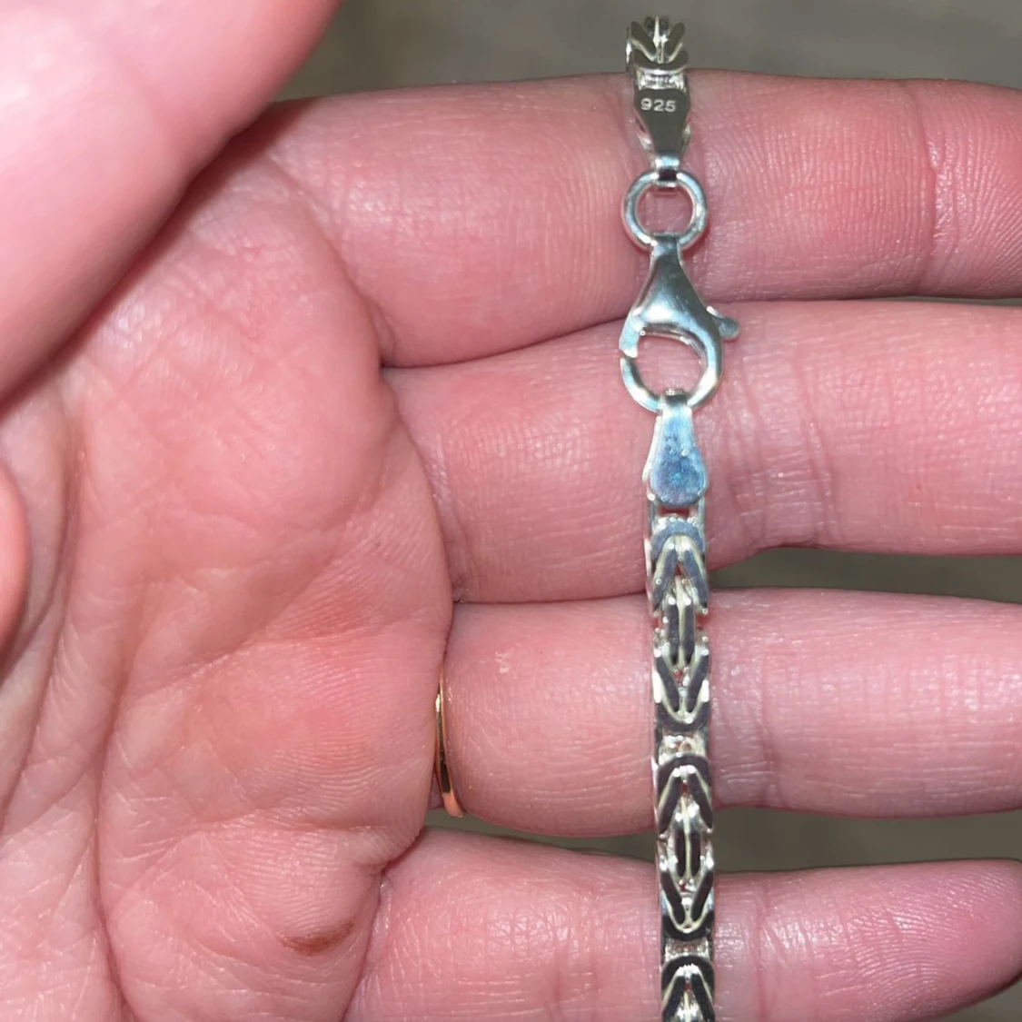 Äkta Silverhalsband med kors och armband i kejsarlänk 60 cm - 3