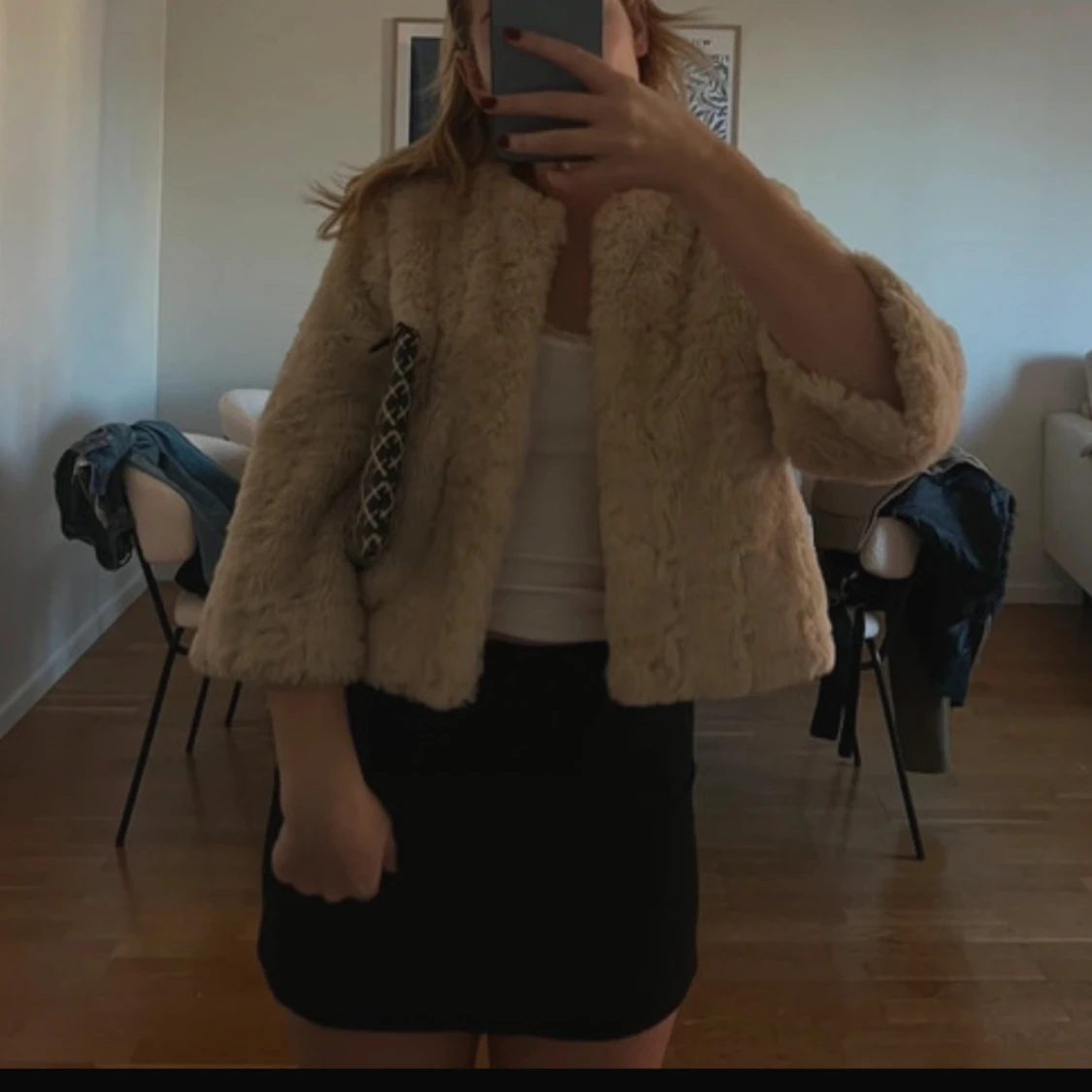 Beige  trekvartärmad kappa