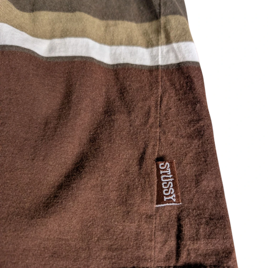 Brun randig pikétröja från Stussy - 3
