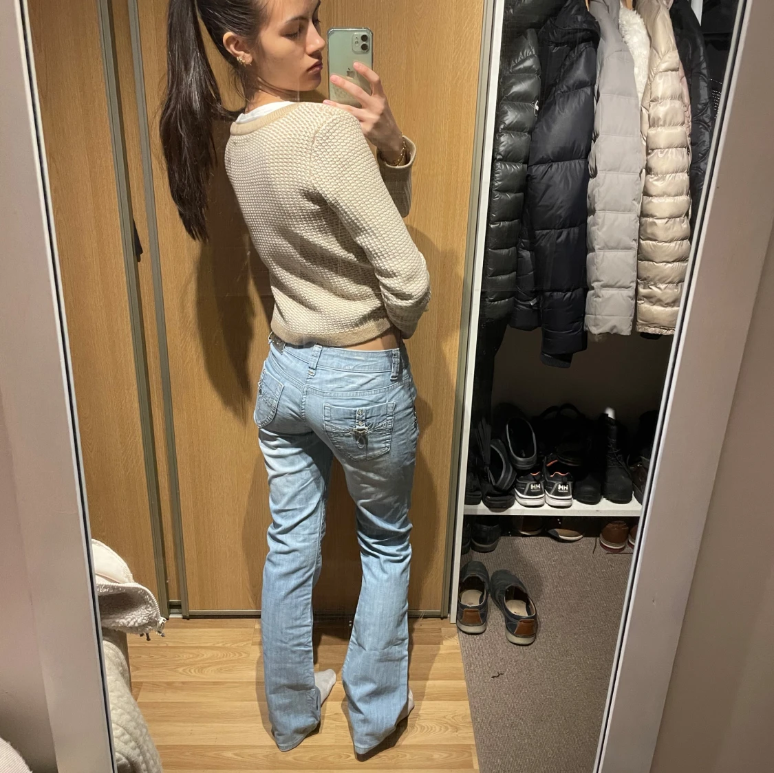 Lågmidjade bootcut jeans  - 4