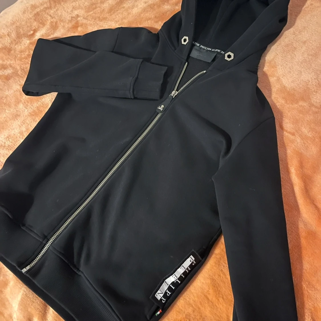 Äkta svart hoodie med dödskalle från Philipp Plein - 1