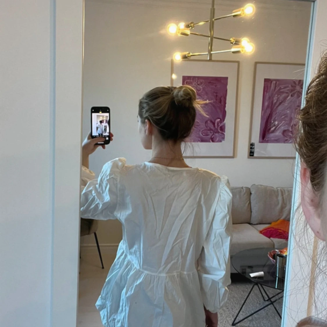 Vit overshirt med knytband - 1