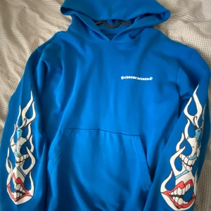 Blå Chrome Hearts hoodie med tryck - Matty boy space hoodie Oversized S passar M
