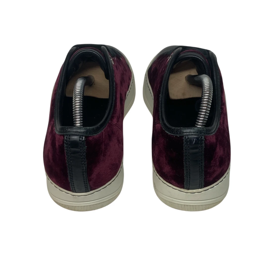 Vinröda sneakers i sammet/velour - 1