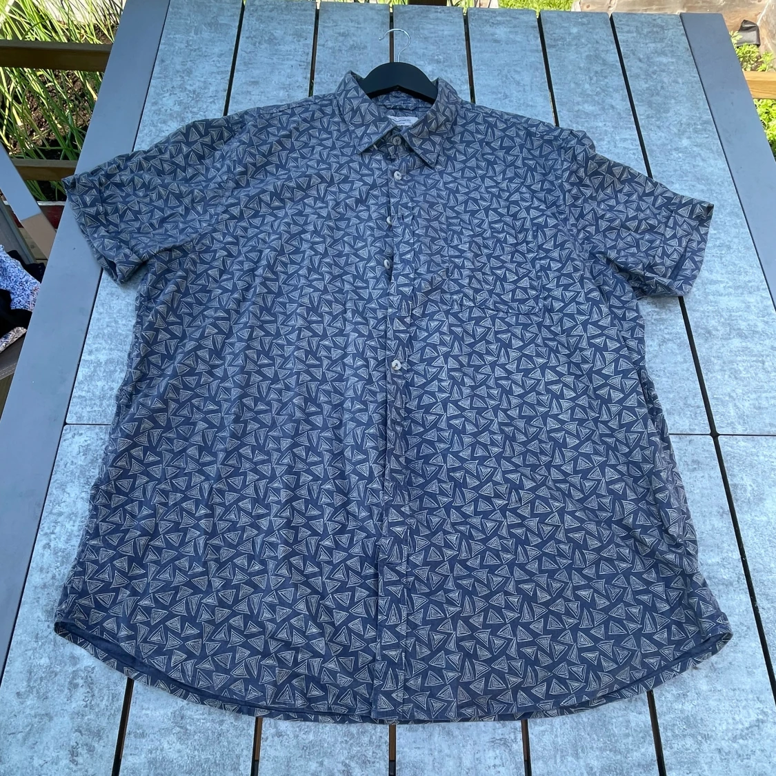 Blå mönstrad skjorta Dressmann 3XL - 1