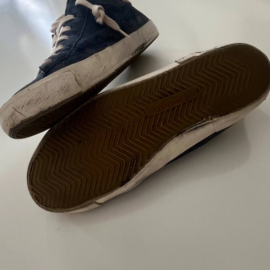 Blå Philippe Model sneakers i mocka prsx  - 1