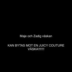 Maje och Zadig väska - Säljer en väska från Maje och Zadig. Perfekt för dig som vill ha något trendigt och snyggt från populära märken. Kan även bytas mot en Juicy Couture väska om du är sugen på att byta stil!