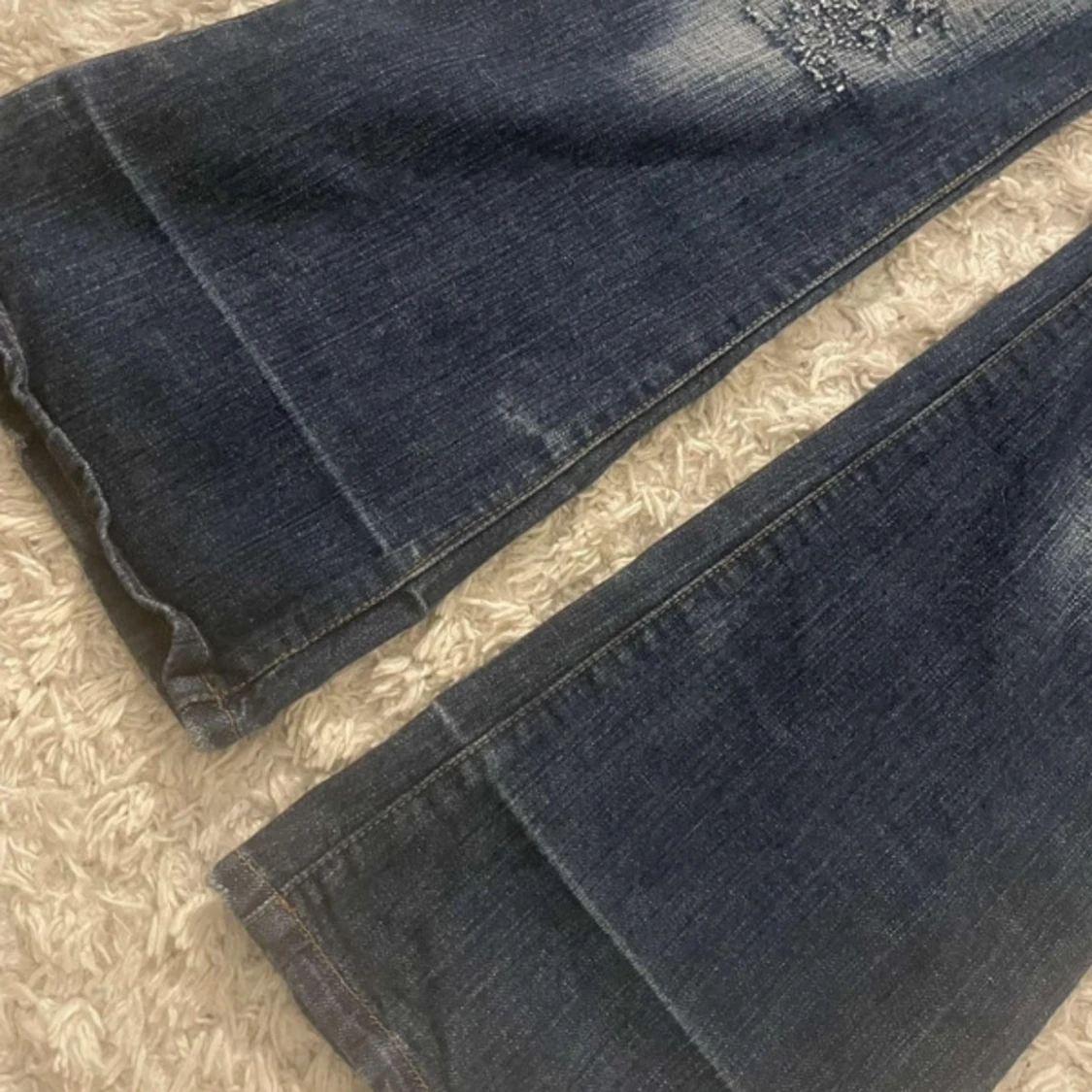 Mörkblå bootcut jeans - 3