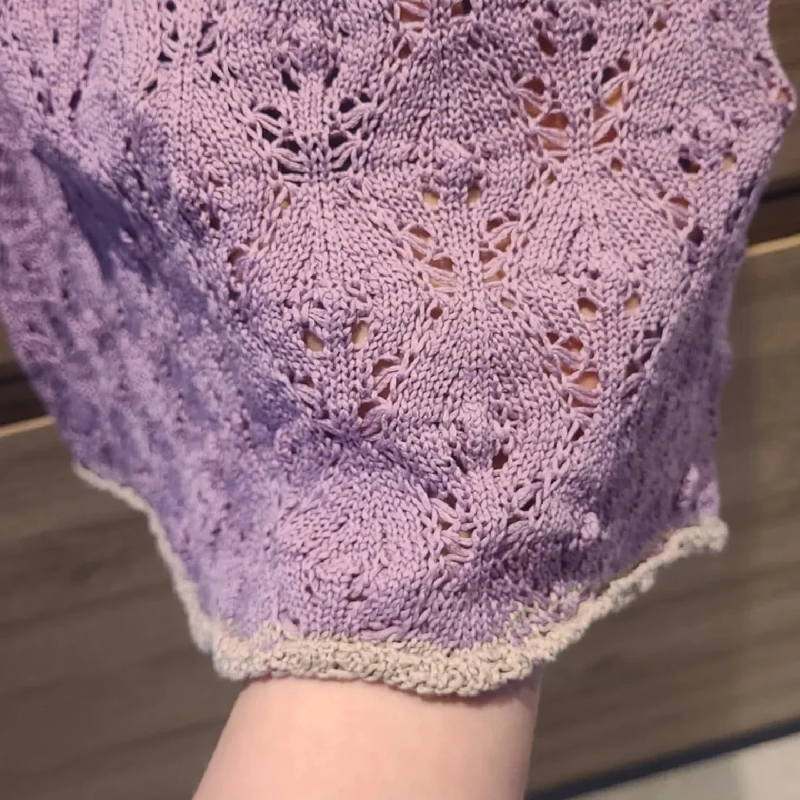 Vintage ljuslila virkad klänning - 4