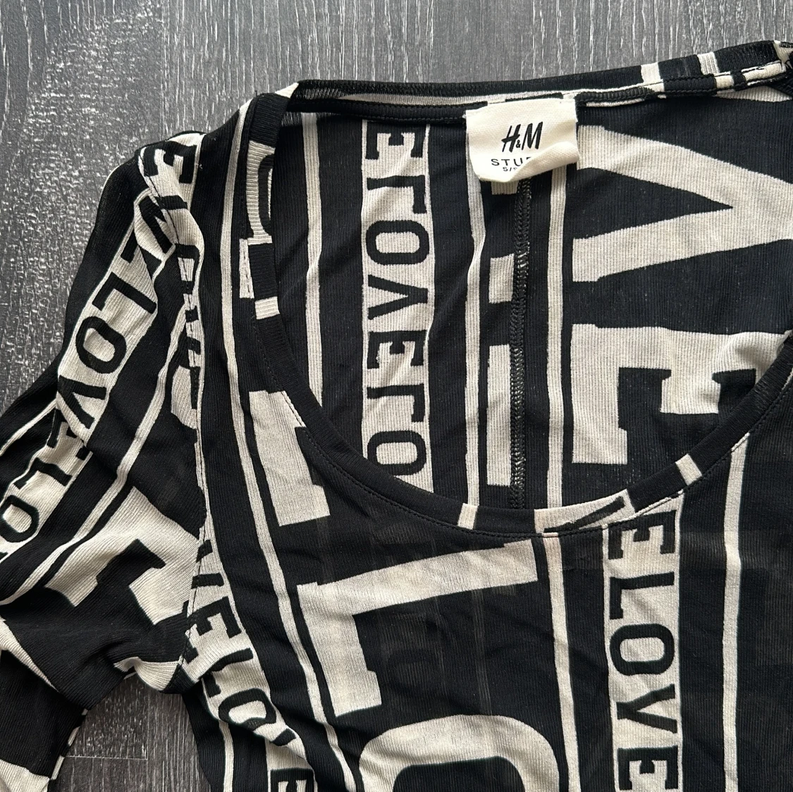 Svartvit långärmad topp H&M Studio - 1