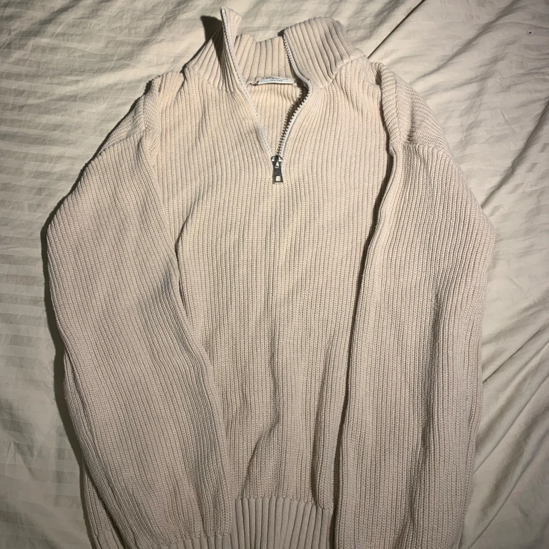 Beige stickad half zip tröja Kappahl - 1