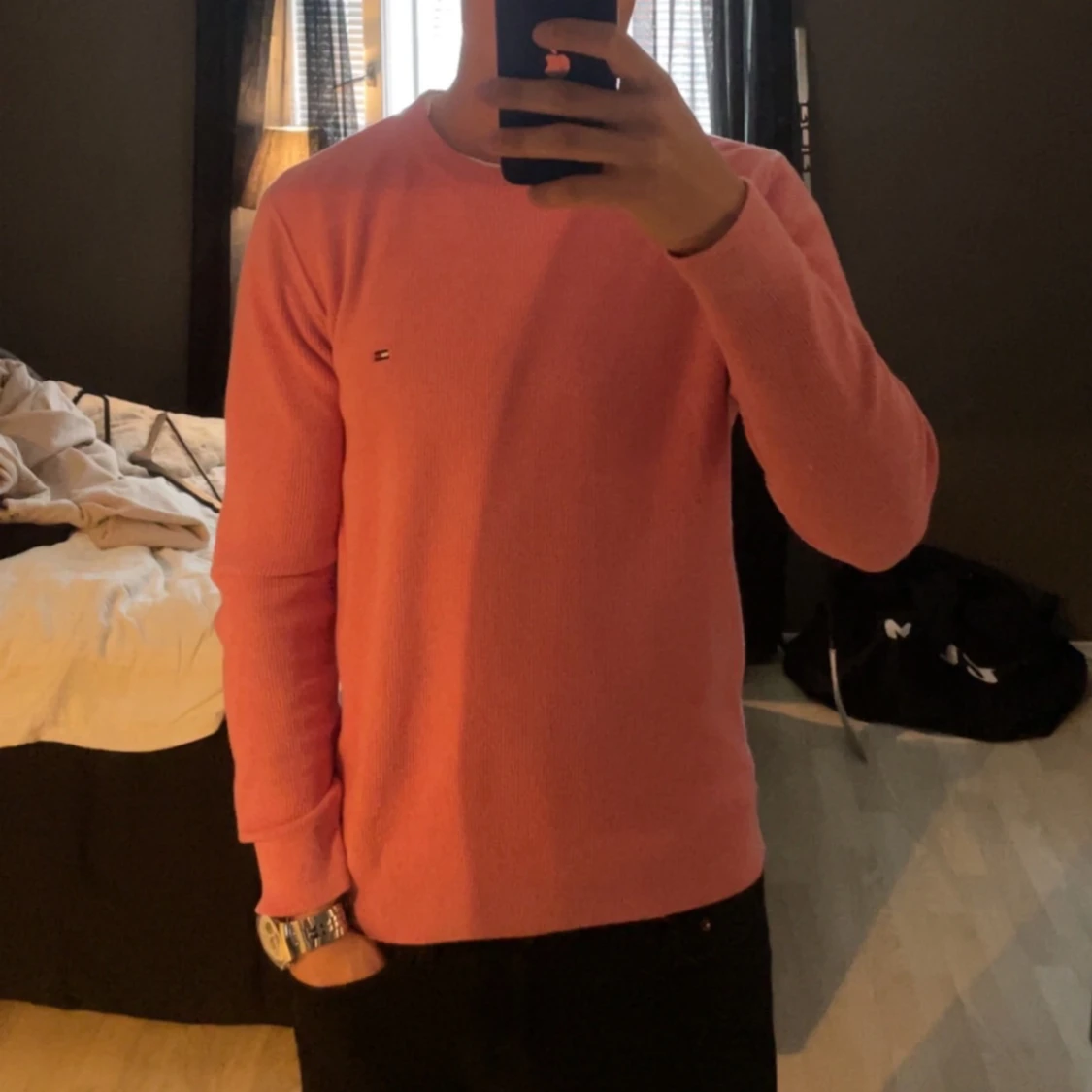 Rosa stickad tröja från Tommy Hilfiger