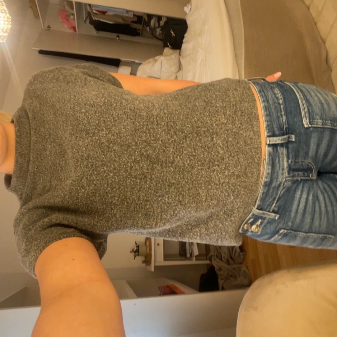 Grå stickad topp från Lindex - 1